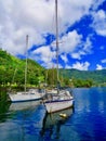 Sailboats in the harbor of Pago Pago Royalty Free Stock Photo