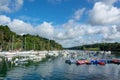 Sailboats in the harbor of Rosbras on Aven river in FinistÃÂ¨re, Brittany France