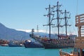 Sailboats in the harbour of Alanya