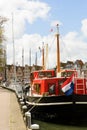 Sailboats in historic Maritime harbor at Hoorn, Netherlands Royalty Free Stock Photo