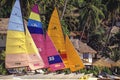 Sailboats on hotel beach