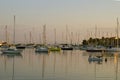 Sailboats in Izola harbor .Southwestern Slovenia on the Adriatic coast. One of the tourist attractions Izola, Slovenia. Old veneti