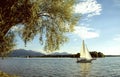 Sailboats on the lake Chiemsee Royalty Free Stock Photo