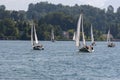 Sailboats in lake Lucerne
