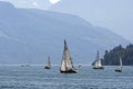 Sailboats in lake Lucerne