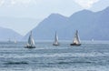 Sailboats in lake Lucerne