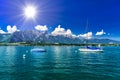 Sailboats in Lake Thun, Thunersee, Bern, Switzerland