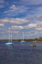 Sailboats in Mahone Bay, Nova Scotia Royalty Free Stock Photo