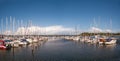 Sailboats in marina of Mariager along Mariager Fjord, Himmerland, Nordjylland, Denmark