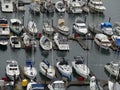 Sailboats marina top view