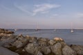 Sailboats in the Mediterranean Sea