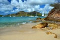 Sailboats moored at Falmouth Harbour, Antigua, West Indies