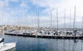 Sailboats moored in the harbor of Marseille Vieux Port Royalty Free Stock Photo