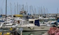 Sailboats moored at the tromonto in the port