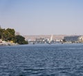 Sailboats in the Nile River - Aswan City Royalty Free Stock Photo