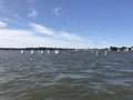 Sailboats out in Annapolis Harbor, Maryland Royalty Free Stock Photo