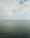 Sailboats in the Pacific Ocean, in Capitola, California Royalty Free Stock Photo