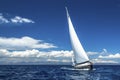 Sailboats participate in sailing regatta. Luxury Yachts. Royalty Free Stock Photo
