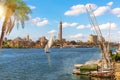 Sailboats by the pier in Cairo, beautiful sunny day view, Egypt Royalty Free Stock Photo