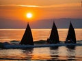 Sailboats on a quiet sea Royalty Free Stock Photo