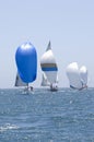 Sailboats Racing In The Blue Ocean Against Sky Royalty Free Stock Photo