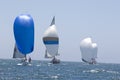 Sailboats Racing In The Blue Ocean Against Sky Royalty Free Stock Photo