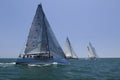 Sailboats Racing In The Blue Ocean Against Sky Royalty Free Stock Photo