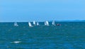 Sabot Dingys Sailboats Racing Off Padnaram Harbor Dartmouth Mass