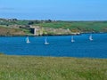 Sailboats Racing Past Charles Fort Royalty Free Stock Photo