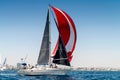 Sailboats racing during regatta off the coast of Larnaca. Cyprus