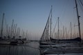 Sailboats in real nautical club of Valencia Spain