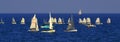 Sailboats regatta banner Royalty Free Stock Photo