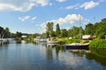 Sailboats river landscape