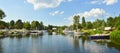 Sailboats river landscape