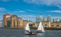Sailboats on the river Thames