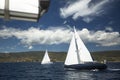 Sailboats at sailing regatta on Aegean Sea. Sport. Royalty Free Stock Photo