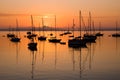 Sailboats at sunrise in Port Townsend Bay