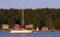 Sailboats at Sunset Henderson Harbor Lake Ontario Royalty Free Stock Photo