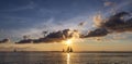 Sailboats at sunset, Key West in Florida.