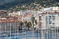 Sailboats in Toulon Harbor, late afternoon in spring