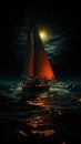 Sailboats Traveling in The Sea Under Dark Sky Royalty Free Stock Photo