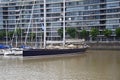 Sailboats in the water channel in the Puerto Madero district of Buenos Aires Royalty Free Stock Photo