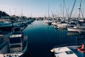 Sailboats and yachts in in harbor Royalty Free Stock Photo