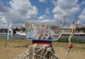 Sailcloth ship in bottle