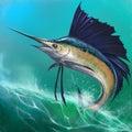 Sailfish on the background Royalty Free Stock Photo