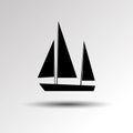 Sailfish ship boat vector illustration ocean sea travel drawing