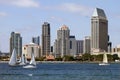 Sailing Along The Bay Waterfront in San Diego Royalty Free Stock Photo