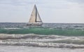 Sailboat Sailing the Aqua Waves Royalty Free Stock Photo