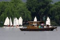 Sailing around the west lake Royalty Free Stock Photo