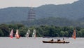 Sailing around the west lake Royalty Free Stock Photo